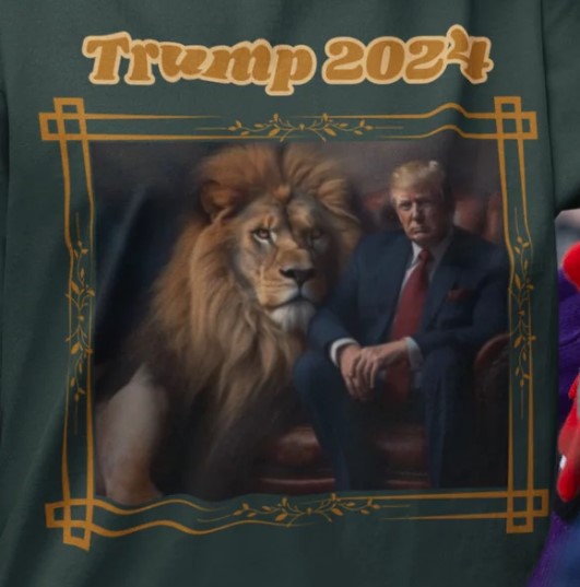 . TRUMP 2024 Plus Size Heavy Weight Patriotic T-Shirt (S-5XL): Women's Hanes Beefy-T® - FREE SHIPPING