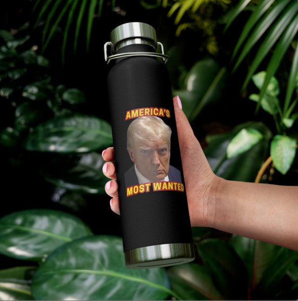 ..TRUMP MUG SHOT: 22oz Copper Vacuum Insulated Patriotic Water Bottle - FREE SHIPPING
