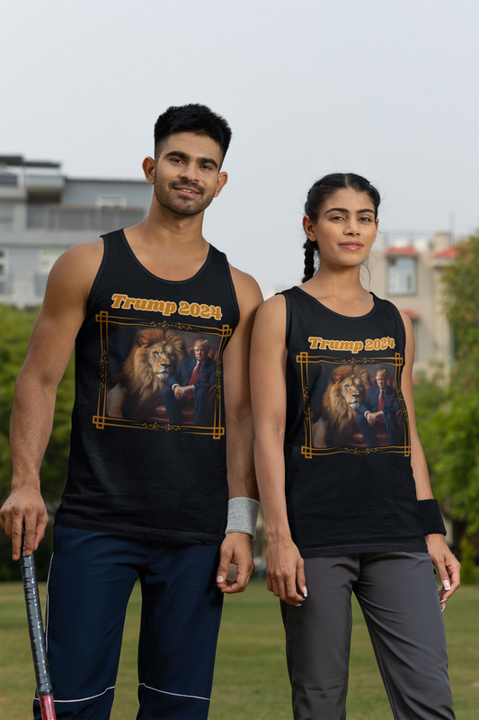 TRUMP 2024 Medium Weight Patriotic Tank Top (S-2XL): Men's & Women's 5200 - FREE SHIPPING