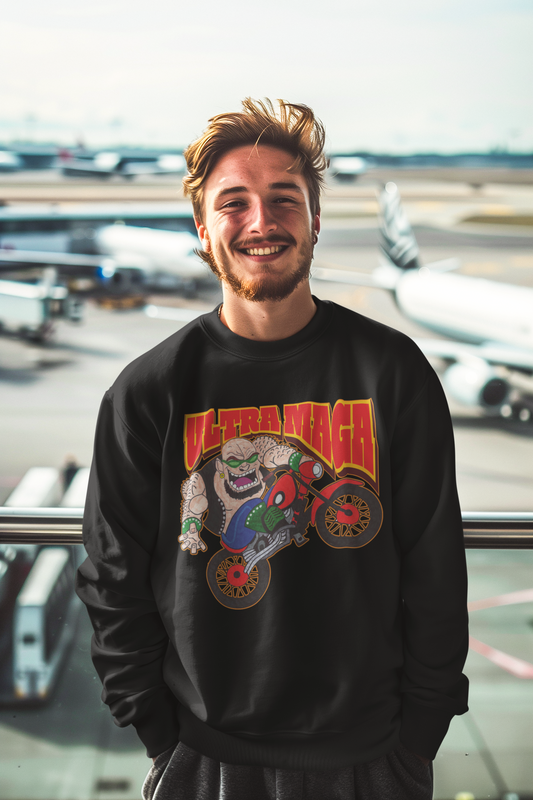 ULTRA MAGA Heavy Weight Patriotic Biker Sweatshirt (S-5XL): Men's Gildan 18000 - FREE SHIPPING