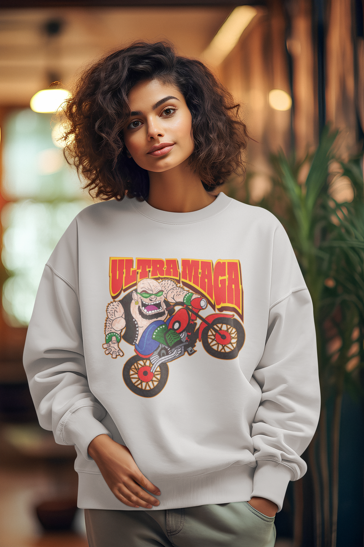 ULTRA MAGA Heavy Weight Patriotic Biker Sweatshirt (S-5XL): Women's Gildan 18000 - FREE SHIPPING
