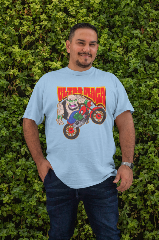 . ULTRA MAGA Plus Size Heavy Weight Patriotic Biker T-Shirt (S-5XL): Men's Hanes Beefy-T® - FREE SHIPPING