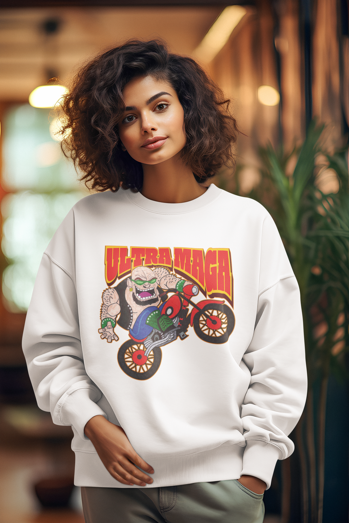 ULTRA MAGA Heavy Weight Patriotic Biker Sweatshirt (S-5XL): Women's Gildan 18000 - FREE SHIPPING