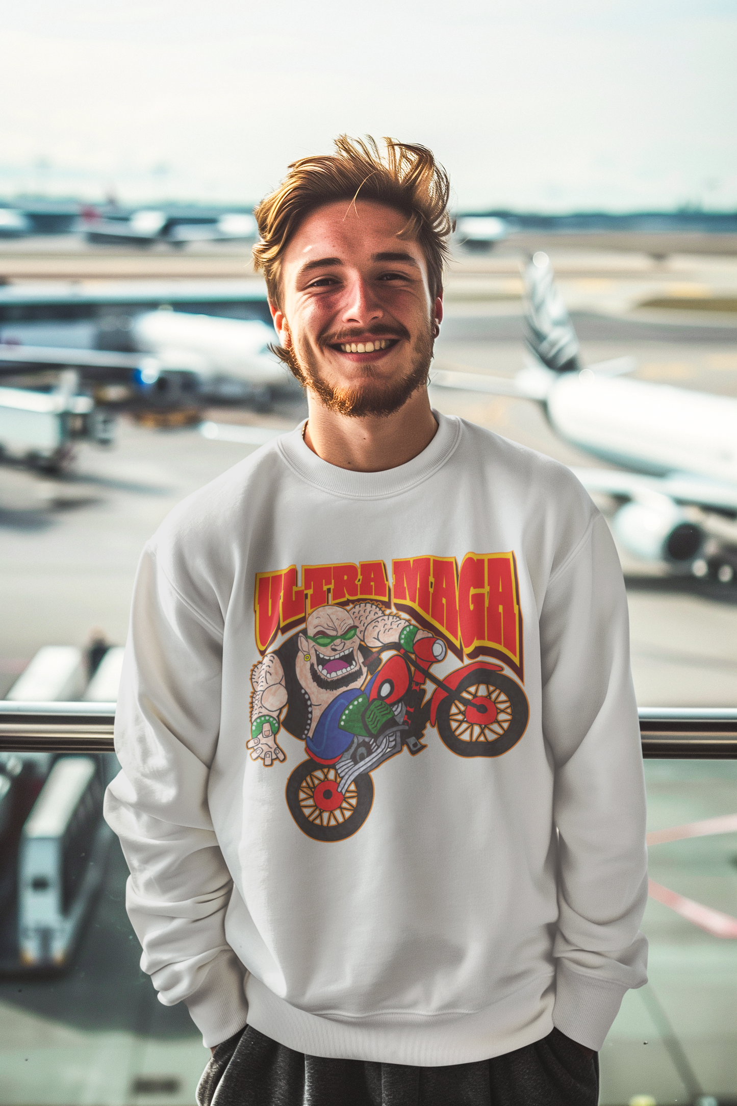 ULTRA MAGA Heavy Weight Patriotic Biker Sweatshirt (S-5XL): Men's Gildan 18000 - FREE SHIPPING