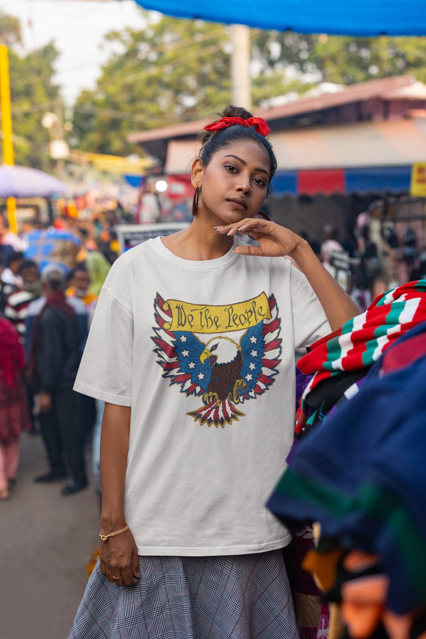 . WE THE PEOPLE Plus Size Heavy Weight Patriotic T-Shirt (S-5XL): Women's Hanes Beefy-T® - FREE SHIPPING