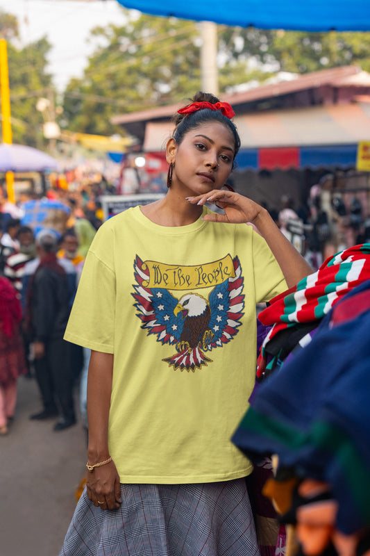 . WE THE PEOPLE Plus Size Heavy Weight Patriotic T-Shirt (S-5XL): Women's Hanes Beefy-T® - FREE SHIPPING