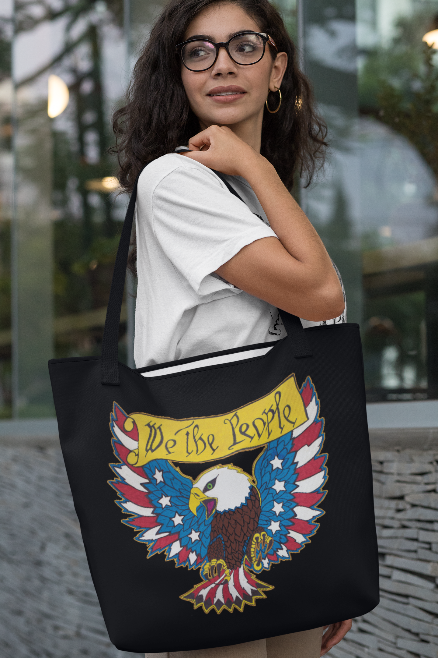 WE THE PEOPLE Patriotic 100% Polyester Tote Bag (3 sizes) - FREE SHIPPING
