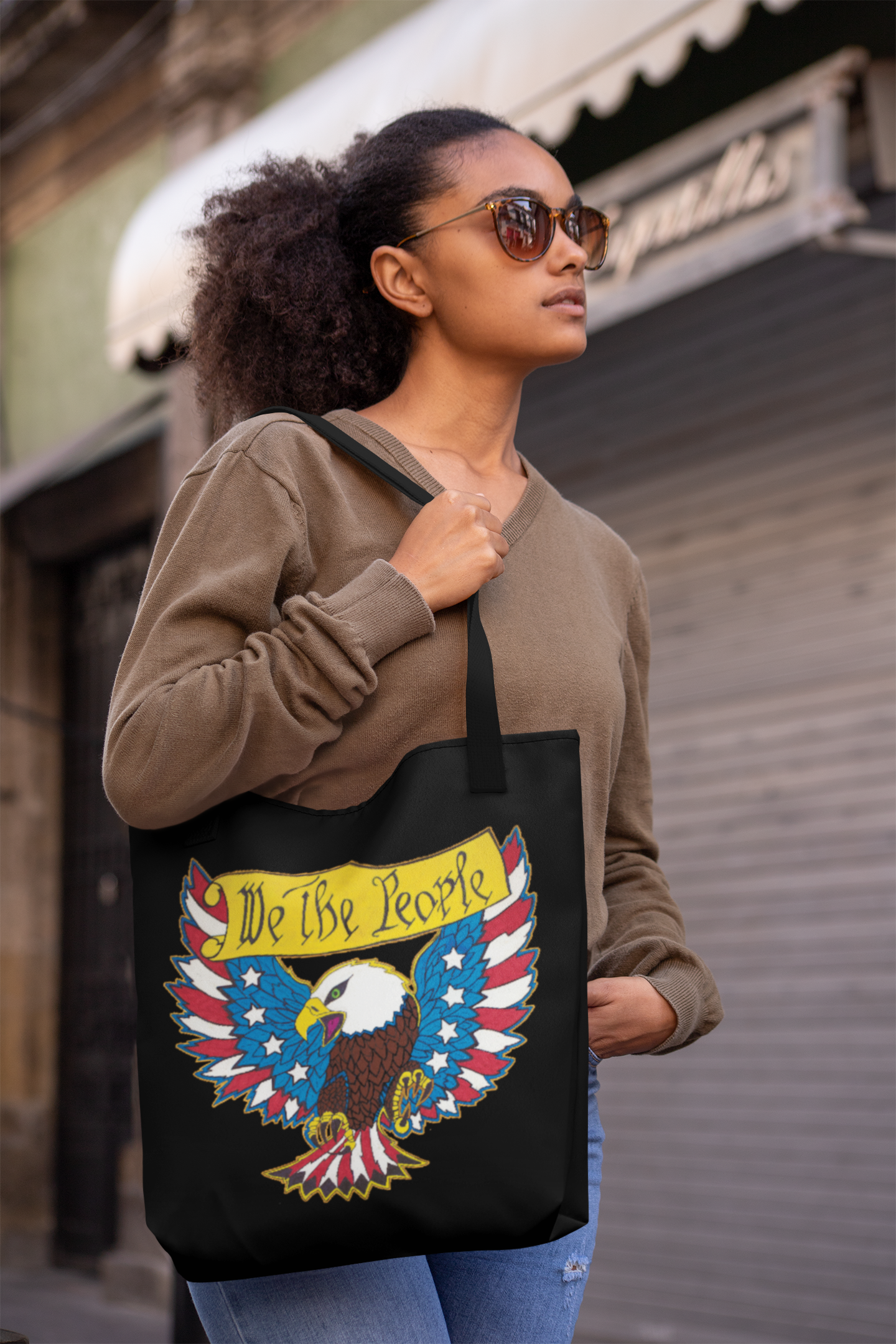 WE THE PEOPLE Patriotic 100% Polyester Tote Bag (3 sizes) - FREE SHIPPING