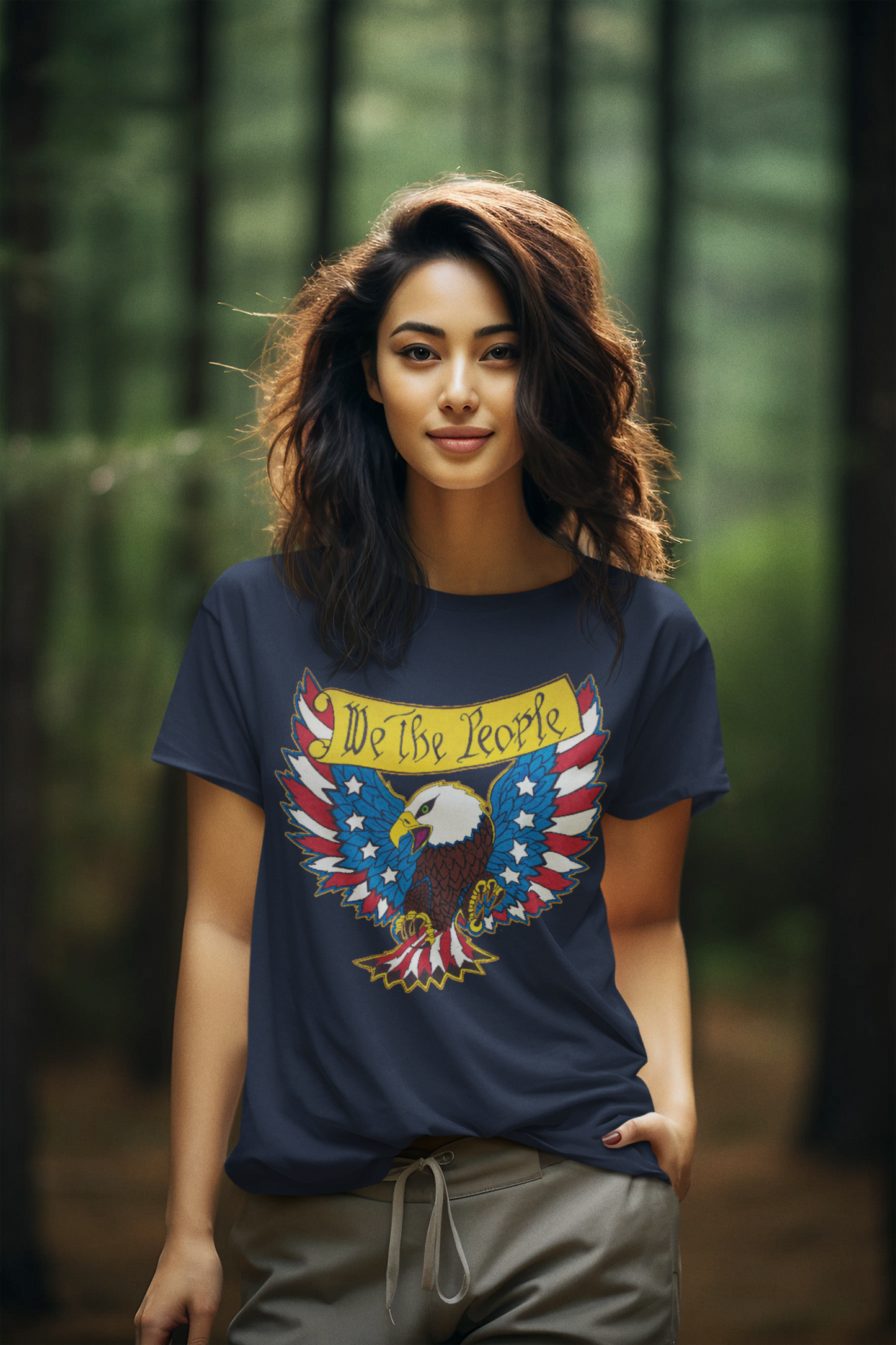 WE THE PEOPLE Semi-Fitted Patriotic T-Shirt (S-3XL): Women's Gildan 5000L - FREE SHIPPING