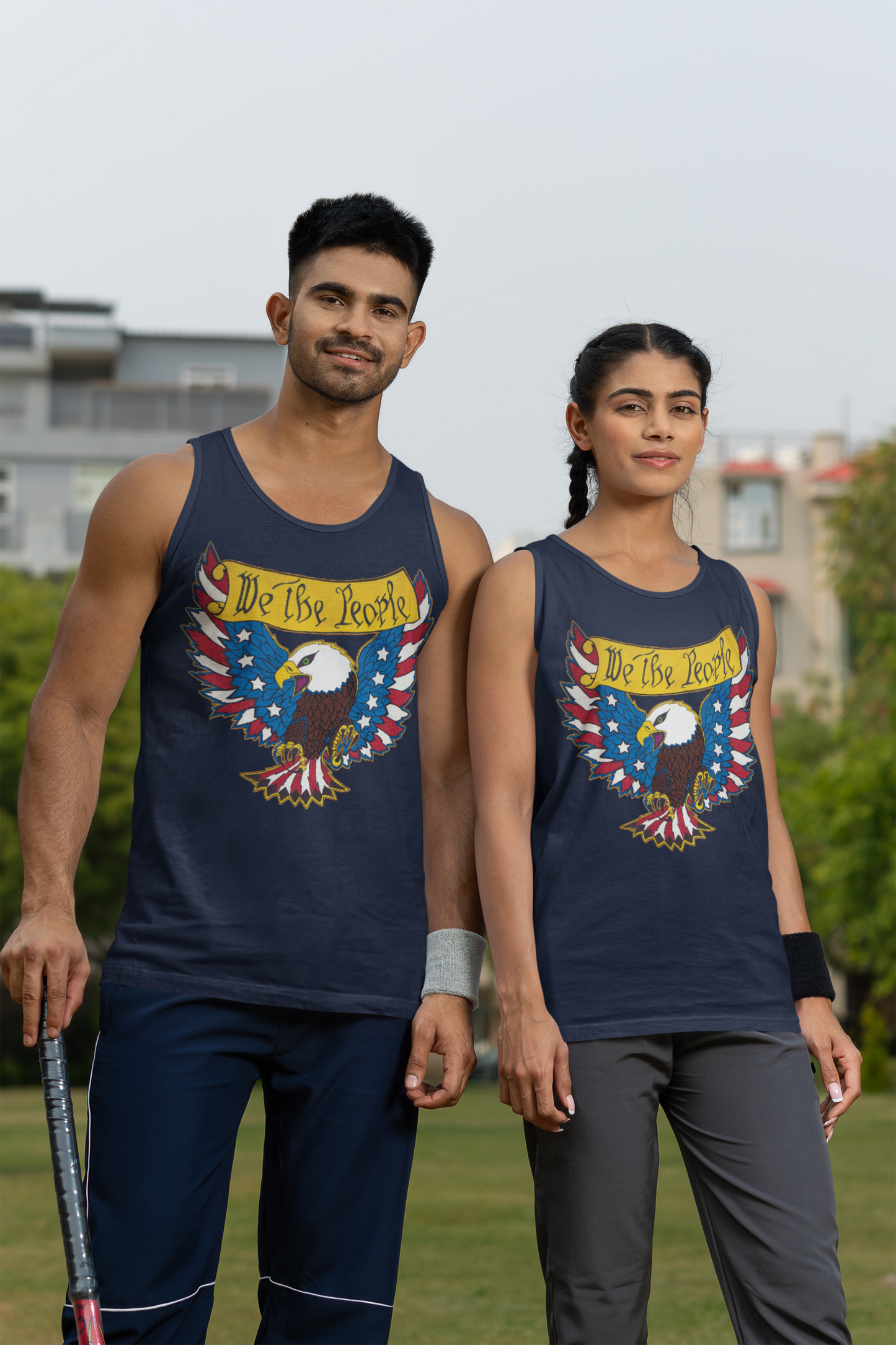 WE THE PEOPLE Medium Weight Patriotic Tank Top (S-2XL): Men's & Women's 5200 - FREE SHIPPING