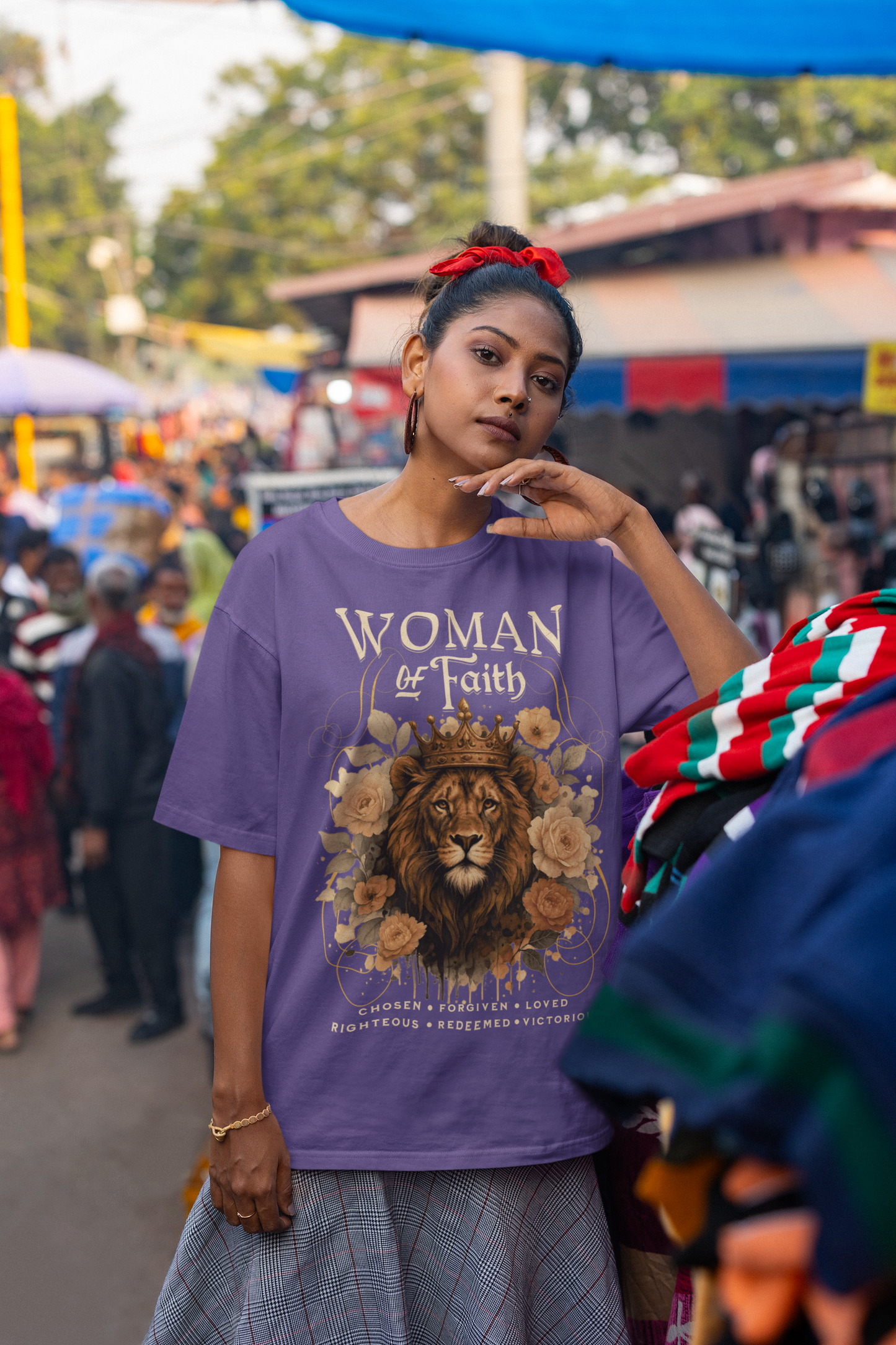 . WOMAN OF FAITH Plus Size Heavy Weight Christian T-Shirt (S-5XL): Women's Hanes Beefy-T® - FREE SHIPPING