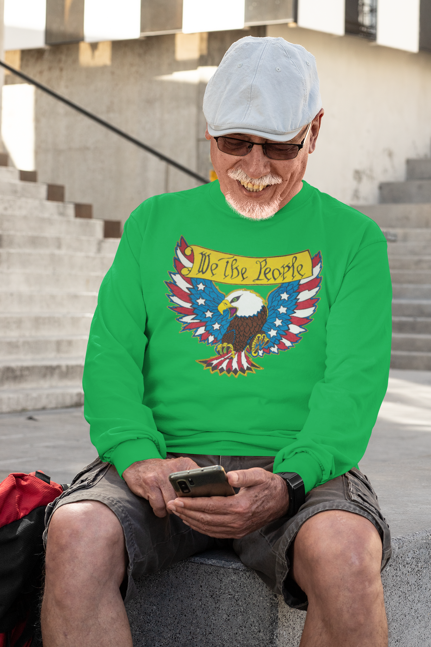 . WE THE PEOPLE Heavy Weight Patriotic Long Sleeve T-Shirt (S-2XL): Men's Gildan 2400 - FREE SHIPPING