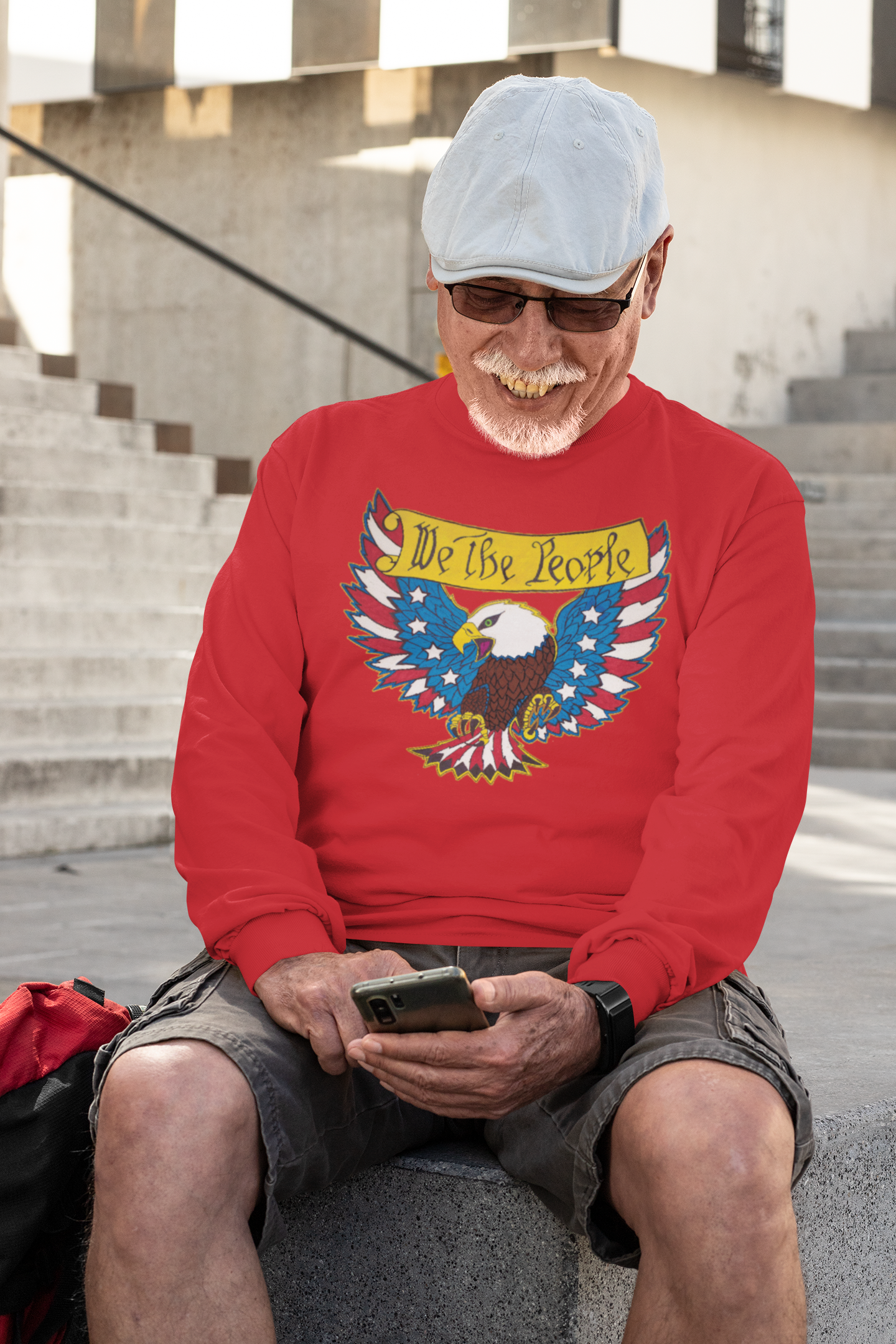 . WE THE PEOPLE Heavy Weight Patriotic Long Sleeve T-Shirt (S-2XL): Men's Gildan 2400 - FREE SHIPPING
