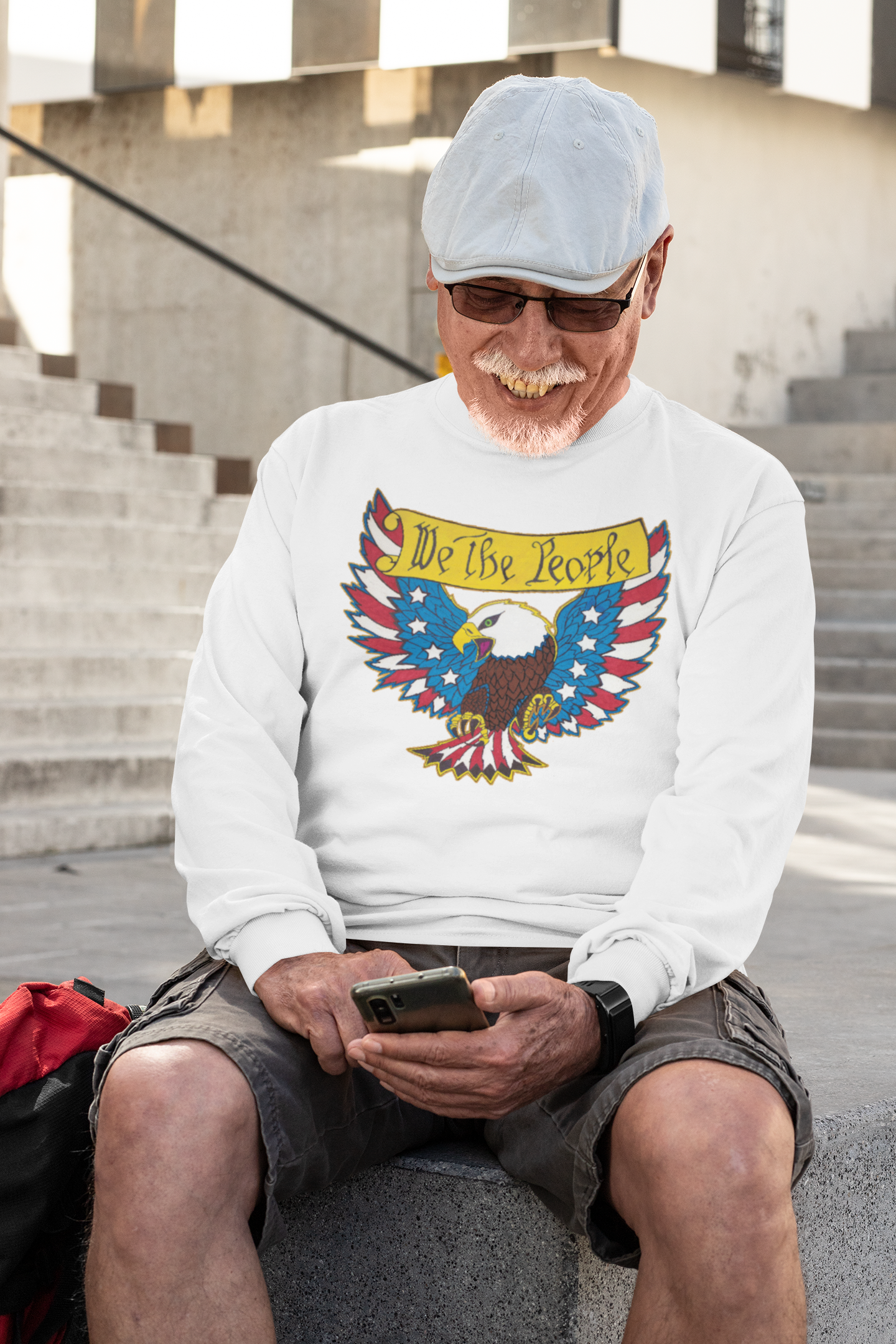 . WE THE PEOPLE Heavy Weight Patriotic Long Sleeve T-Shirt (S-2XL): Men's Gildan 2400 - FREE SHIPPING