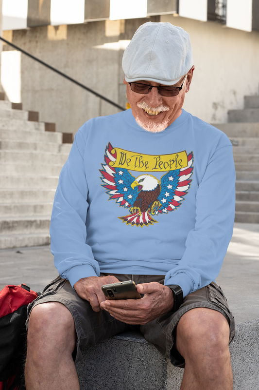 . WE THE PEOPLE Heavy Weight Patriotic Long Sleeve T-Shirt (S-2XL): Men's Gildan 2400 - FREE SHIPPING