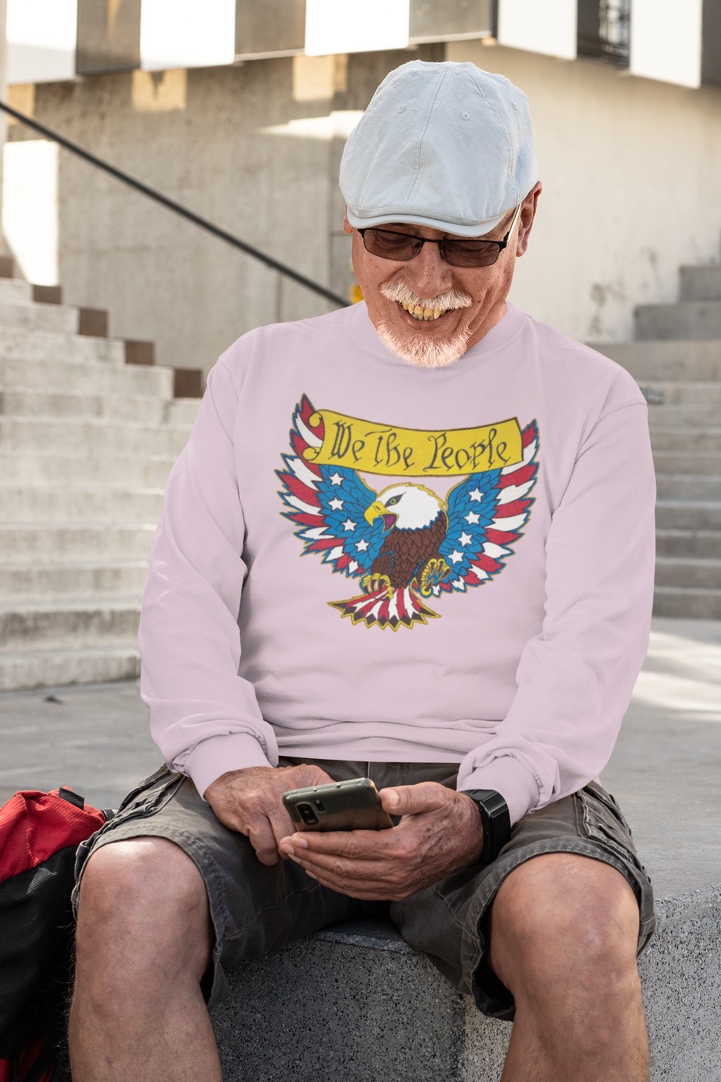 . WE THE PEOPLE Heavy Weight Patriotic Long Sleeve T-Shirt (S-2XL): Men's Gildan 2400 - FREE SHIPPING
