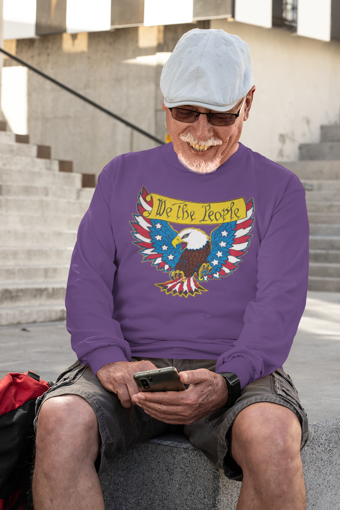 . WE THE PEOPLE Heavy Weight Patriotic Long Sleeve T-Shirt (S-2XL): Men's Gildan 2400 - FREE SHIPPING