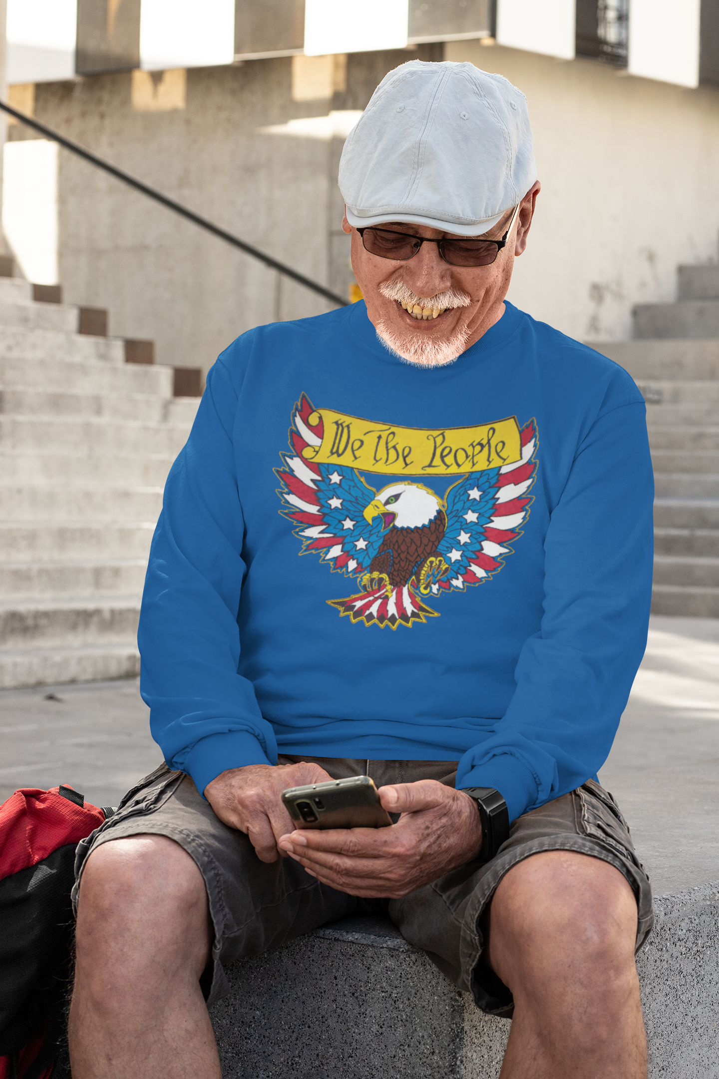 . WE THE PEOPLE Heavy Weight Patriotic Long Sleeve T-Shirt (S-2XL): Men's Gildan 2400 - FREE SHIPPING