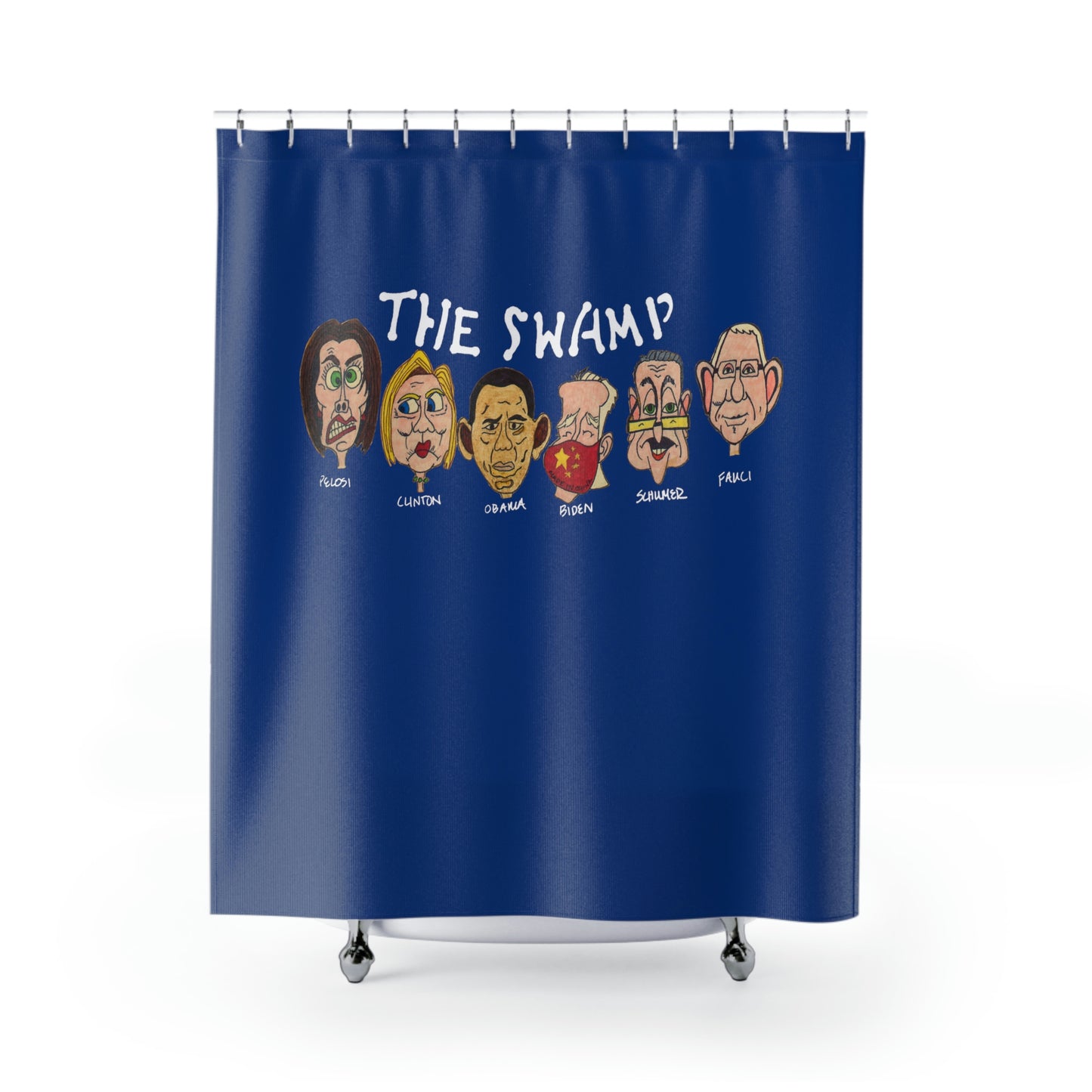 THE SWAMP: 100% Polyester Patriotic Shower Curtain - FREE SHIPPING