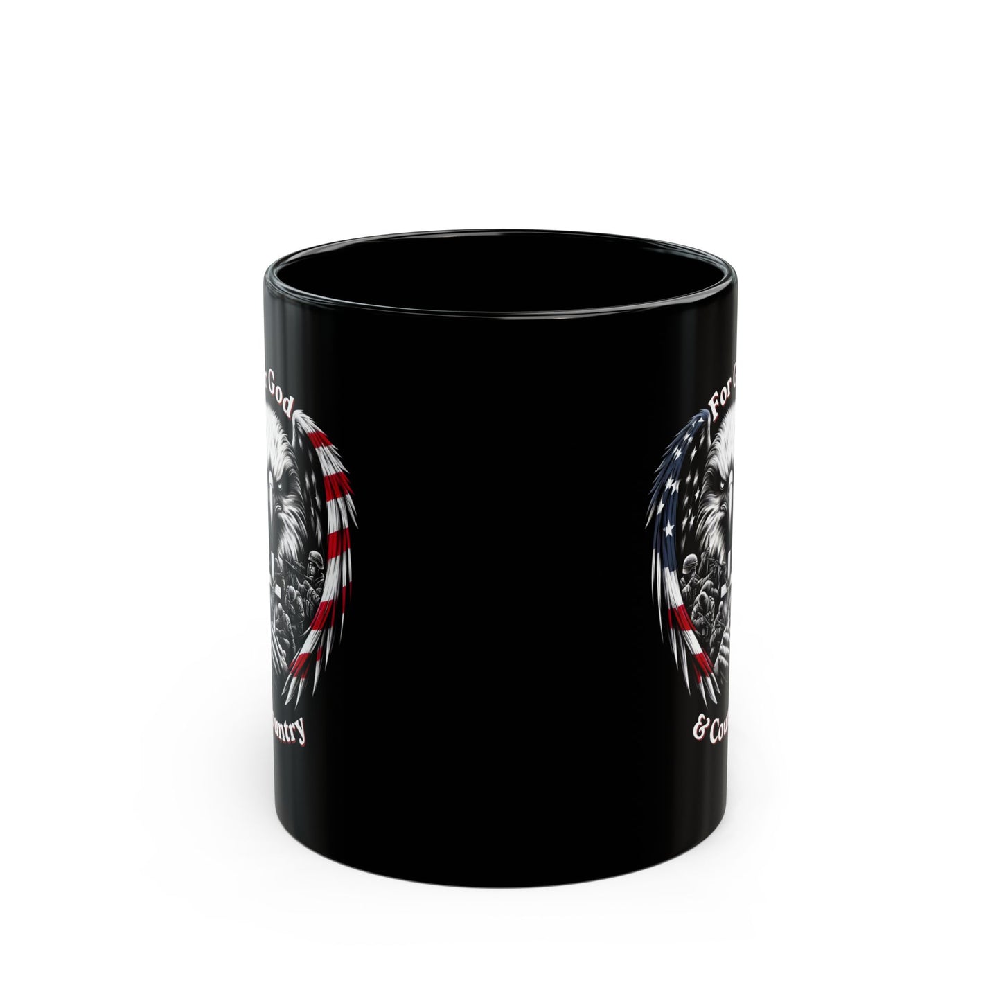 FOR GOD & COUNTRY Patriotic Christian Ceramic Coffee Mug (11oz, 15oz) - FREE SHIPPING
