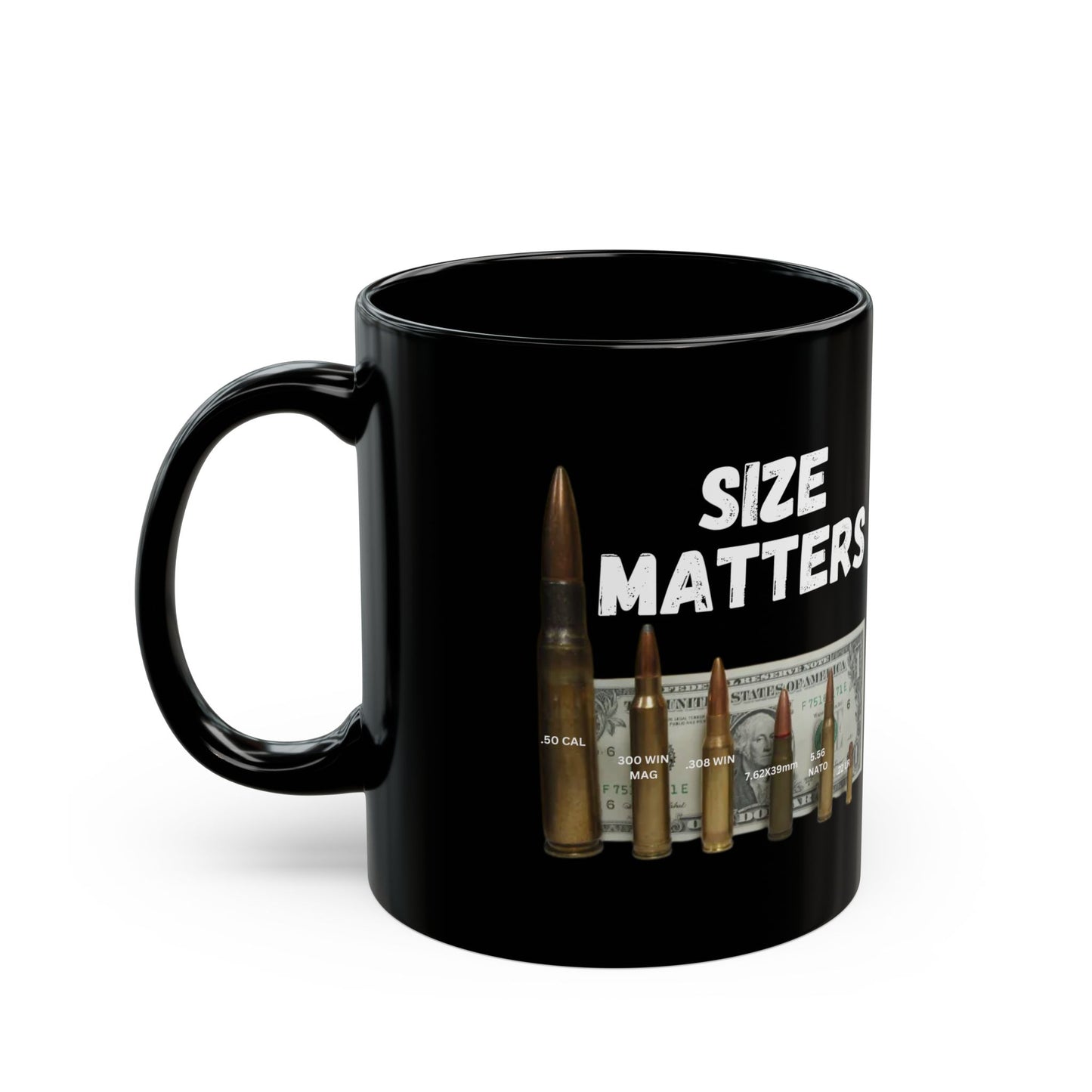 SIZE MATTERS Patriotic Ceramic Coffee Mug (11oz, 15oz) - FREE SHIPPING