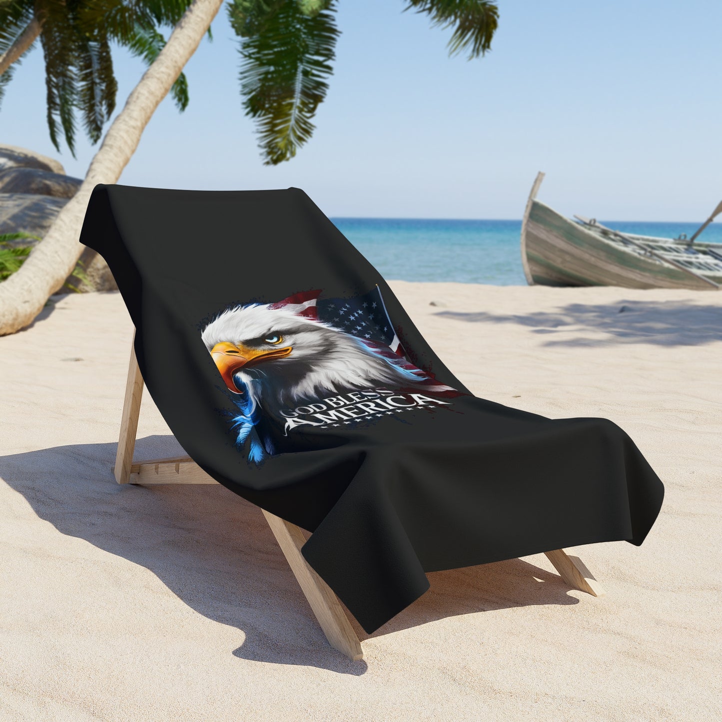 GOD BLESS AMERICA:  X-tra Large Beach (36"x72") - FREE SHIPPING