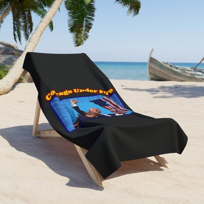COURAGE UNDER FIRE Trump Assassination Fist Bump:  X-tra Large Beach Towel (36"x72") - FREE SHIPPING