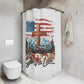 BLESSED IS THE NATION:  100% Polyester Patriotic Christian Shower Curtain - FREE SHIPPING