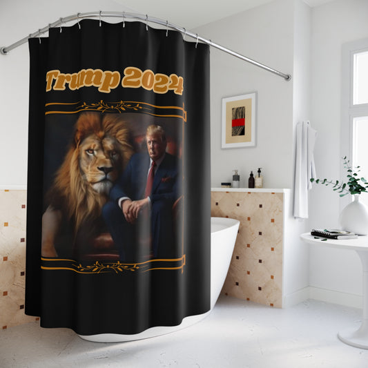 TRUMP 2024:  100% Polyester Patriotic Trump Shower Curtain - FREE SHIPPING