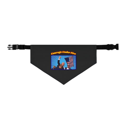 COURAGE UNDER FIRE Trump Assassination - Large Dog Bandana (Collar Size 14-23" Weight 50-75lbs) - FREE SHIPPING
