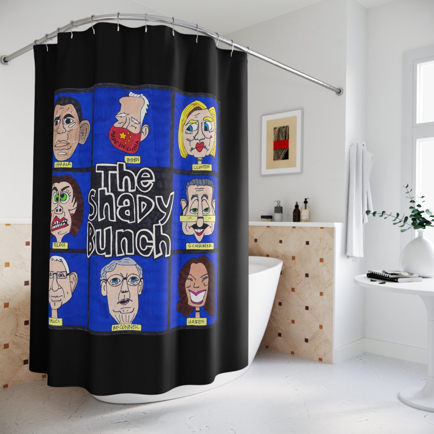 THE SHADY BUNCH:  100% Polyester Patriotic Shower Curtain - FREE SHIPPING