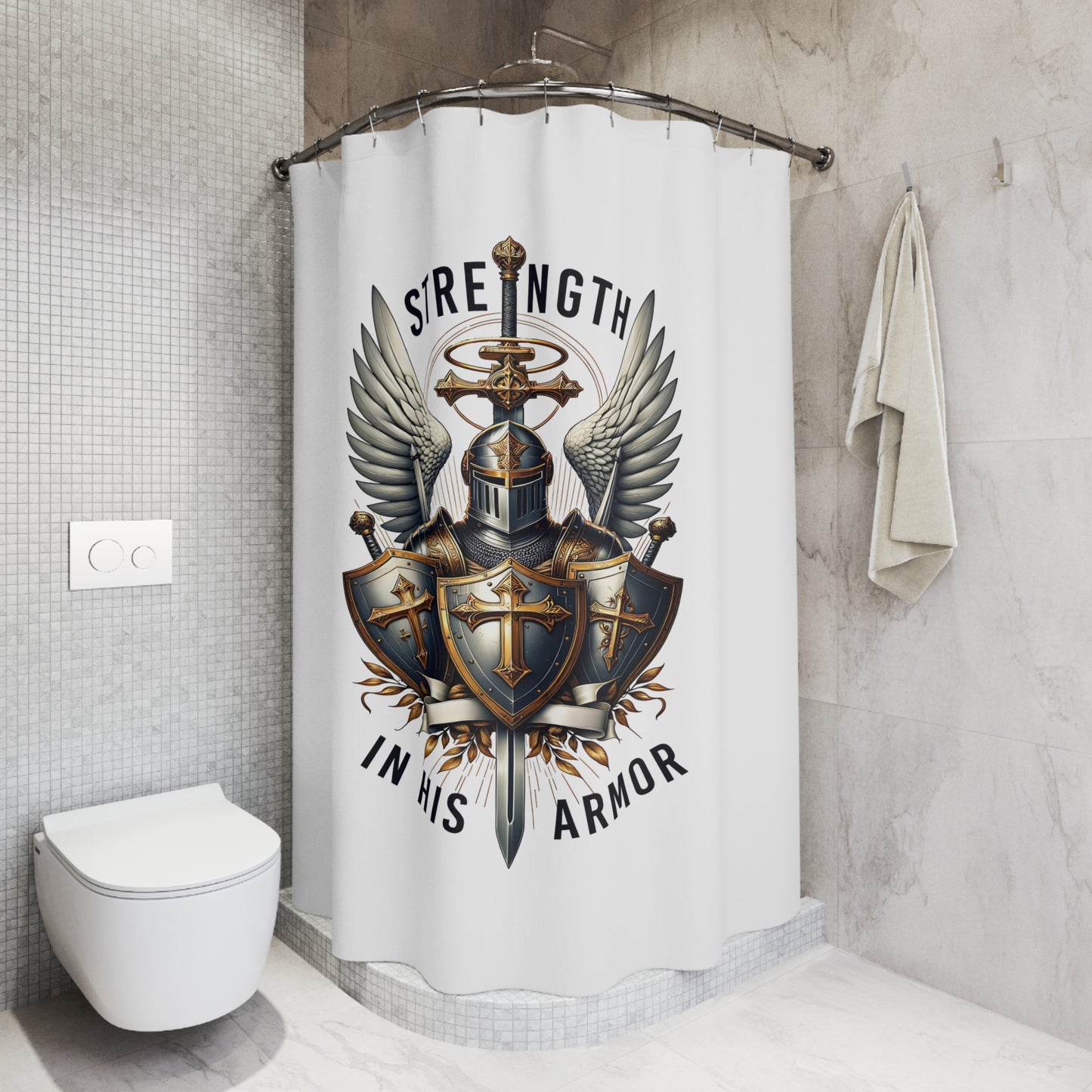 ARMOR OF GOD:  100% Polyester Christian Shower Curtain - FREE SHIPPING