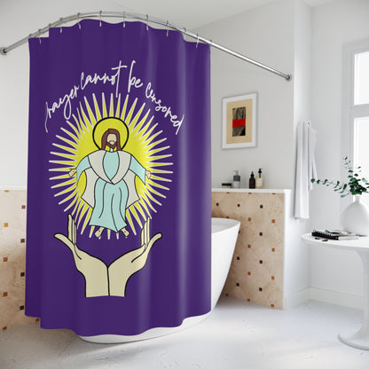 PRAYER CANNOT BE CENSORED:  100% Polyester Christian Shower Curtain - FREE SHIPPING