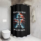 WE OWE THEM ALL:  100% Polyester Patriotic Christian Shower Curtain - FREE SHIPPING