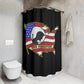NEVER FORGOTTEN:  100% Polyester Patriotic Military Shower Curtain - FREE SHIPPING