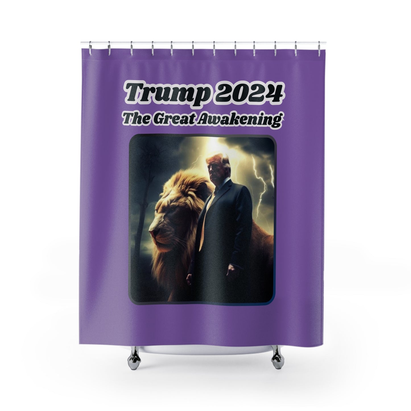 THE GREAT AWAKENING:  100% Polyester Patriotic Shower Curtain - FREE SHIPPING