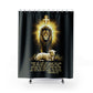 THE LION & THE LAMB:  100% Polyester Christian Shower Curtain - FREE SHIPPING