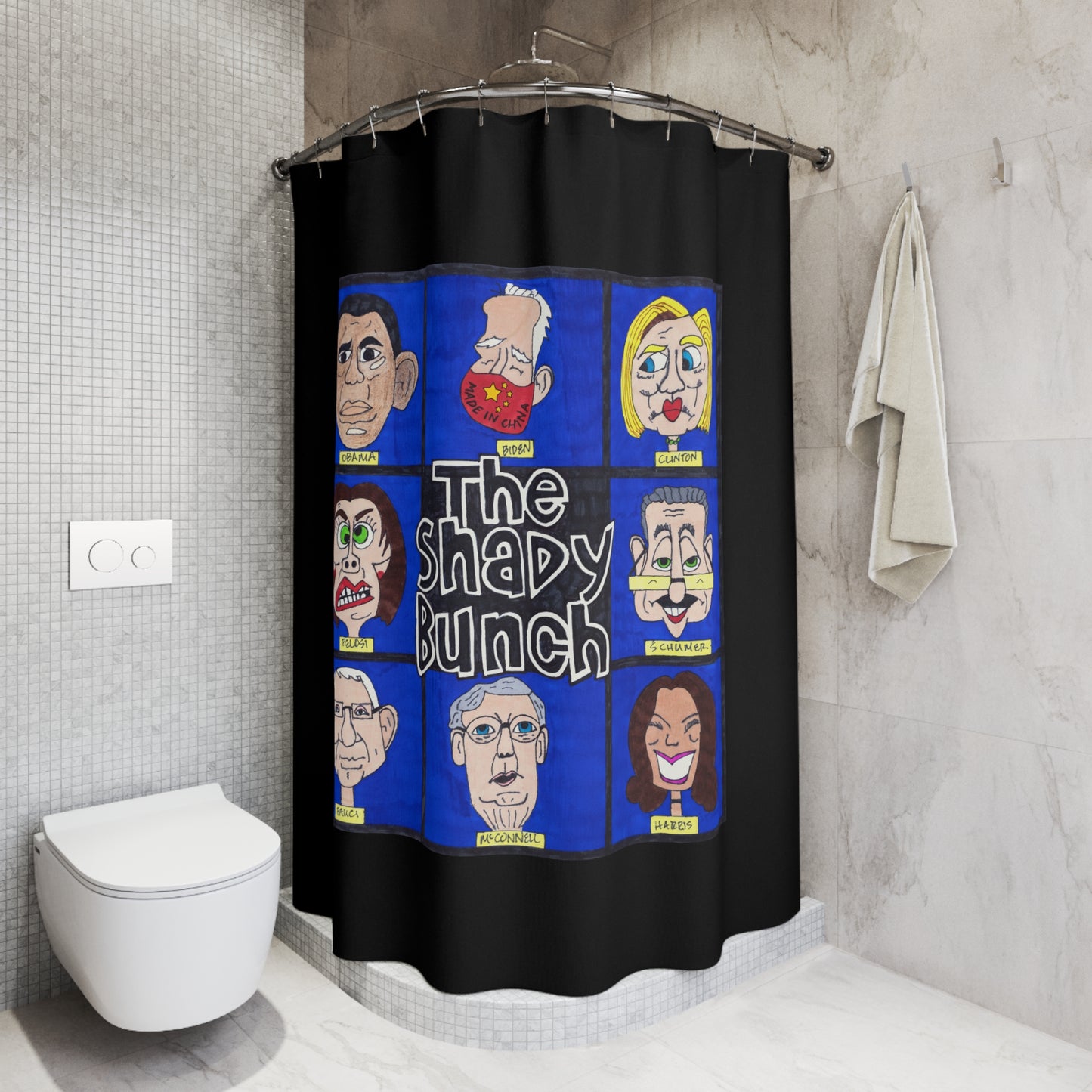 THE SHADY BUNCH:  100% Polyester Patriotic Shower Curtain - FREE SHIPPING