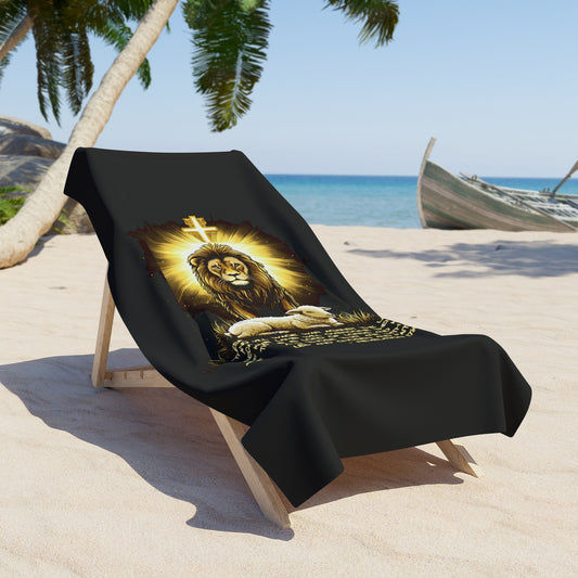THE LION & THE LAMB:  X-tra Large Beach Towel (36"x72") - FREE SHIPPING