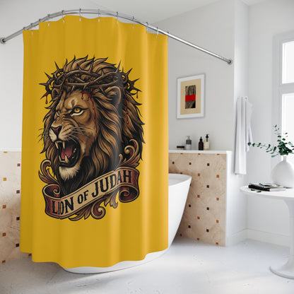 THE LION OF JUDAH:  100% Polyester Christian Shower Curtain - FREE SHIPPING