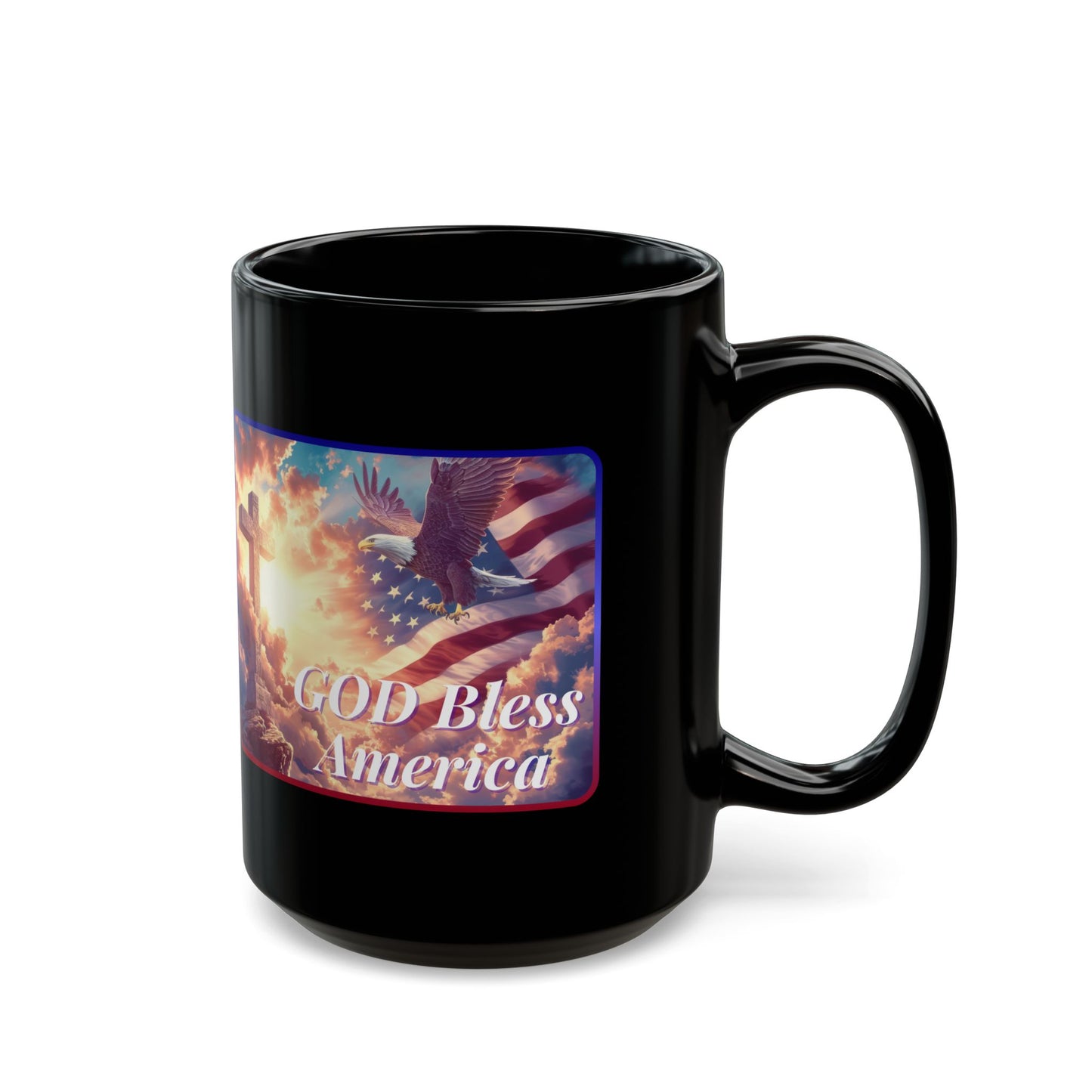 GOD BLESS AMERICA Patriotic Ceramic Coffee Mug (11oz, 15oz) - FREE SHIPPING