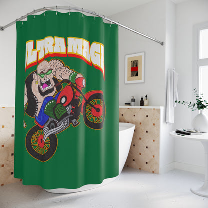 ULTRA MAGA:  100% Polyester Patriotic Biker Shower Curtain - FREE SHIPPING