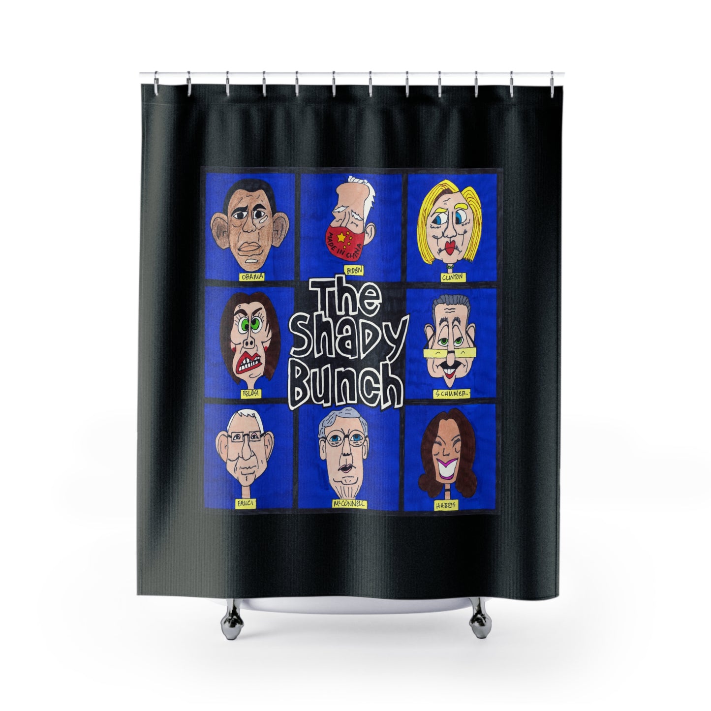 THE SHADY BUNCH:  100% Polyester Patriotic Shower Curtain - FREE SHIPPING