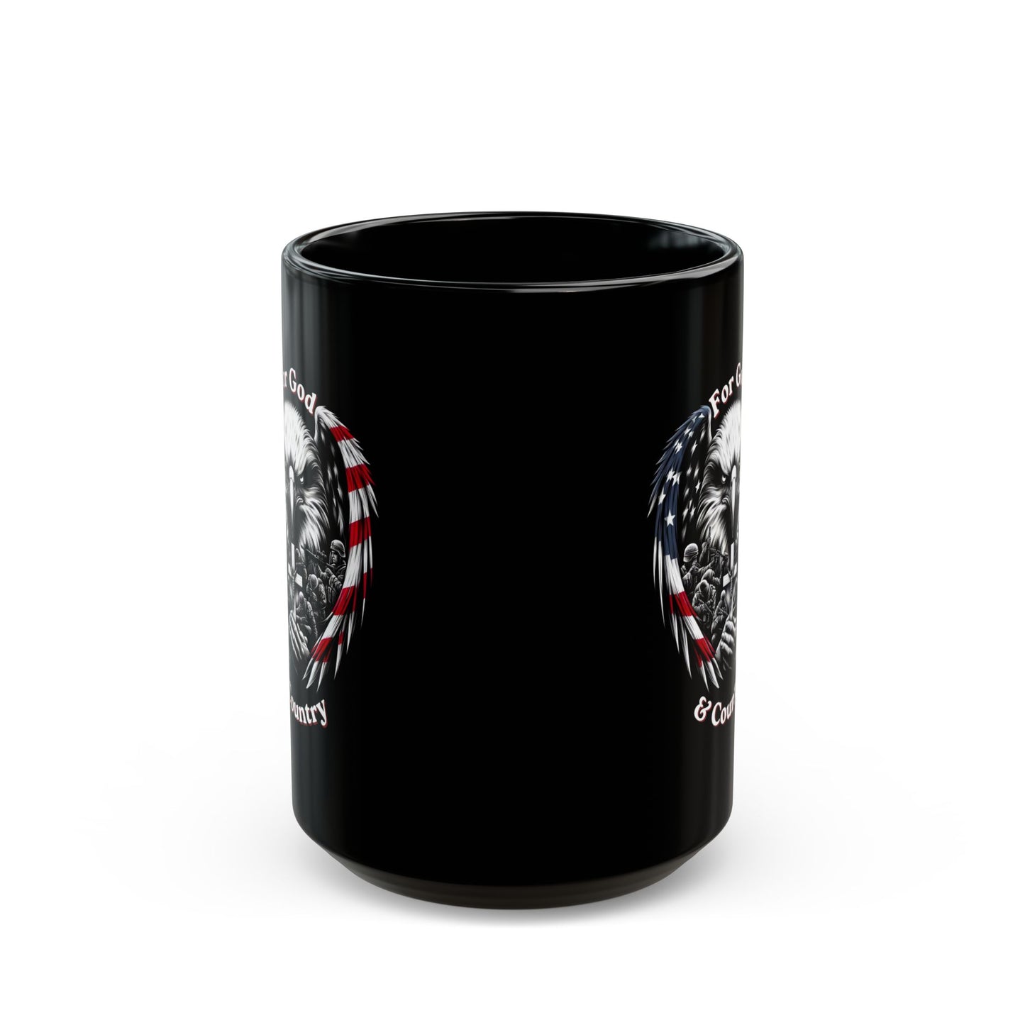 FOR GOD & COUNTRY Patriotic Christian Ceramic Coffee Mug (11oz, 15oz) - FREE SHIPPING