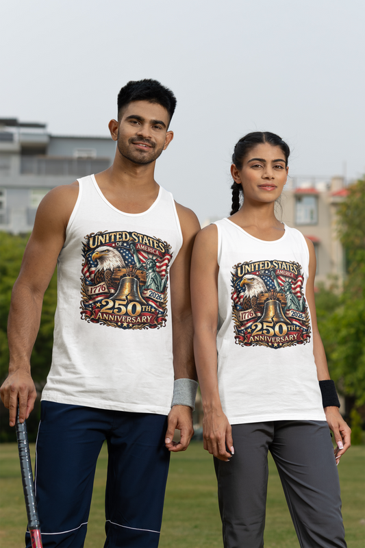 250th USA Anniversary Medium Weight Patriotic Tank Top (S-2XL):  Men's & Women's 5200 - FREE SHIPPING