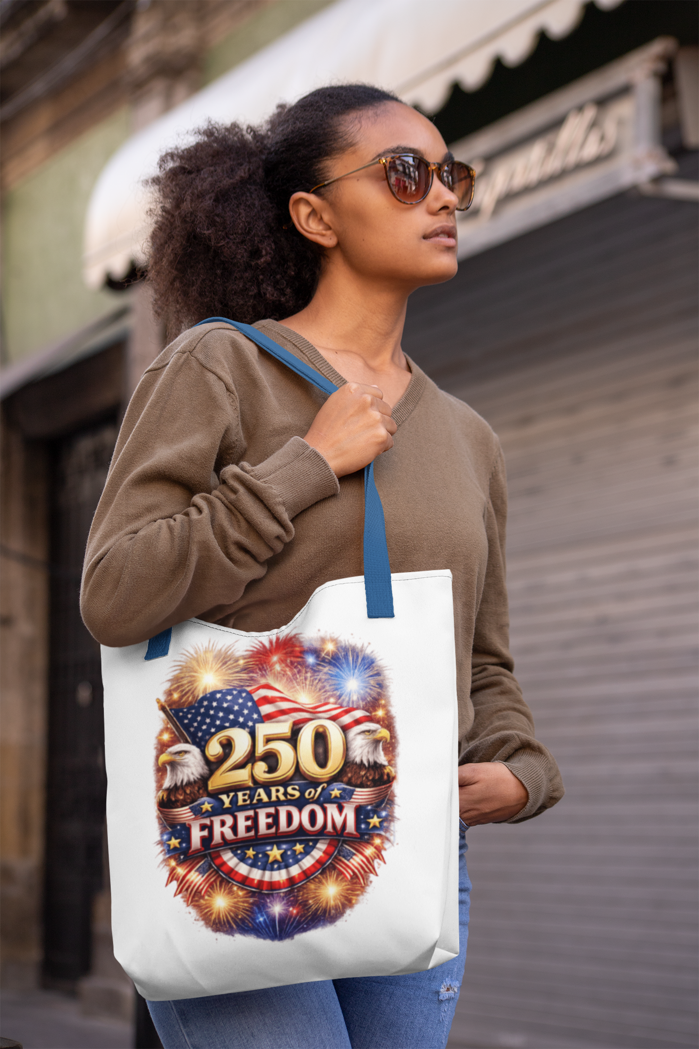 250yrs OF FREEDOM Patriotic 100% Polyester Tote Bag (3 sizes) - FREE SHIPPING