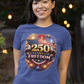 250yrs OF FREEDOM Fitted Patriotic Christian T-Shirt (S-2XL):  Women's Bella+Canvas 6004 - FREE SHIPPING
