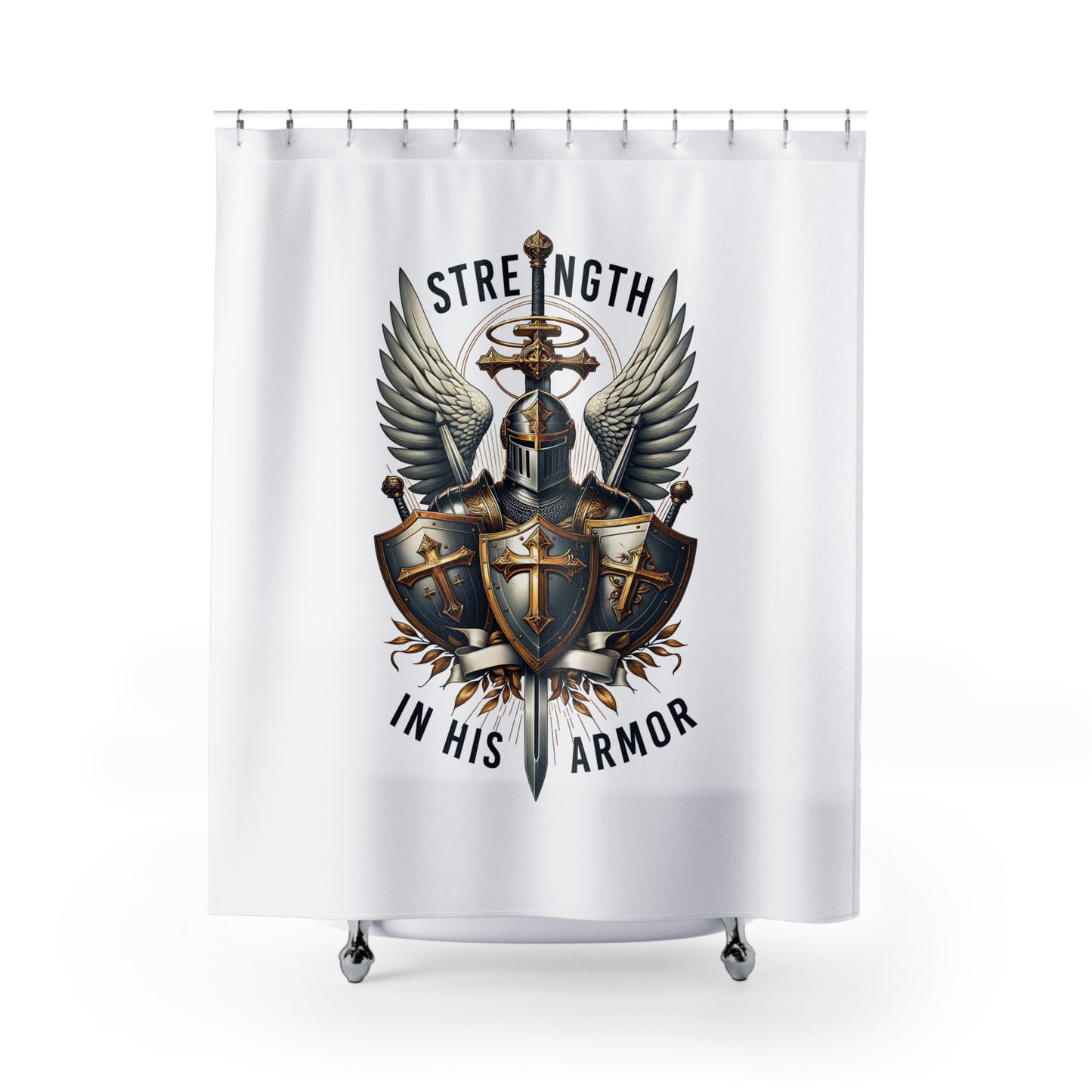 ARMOR OF GOD:  100% Polyester Christian Shower Curtain - FREE SHIPPING