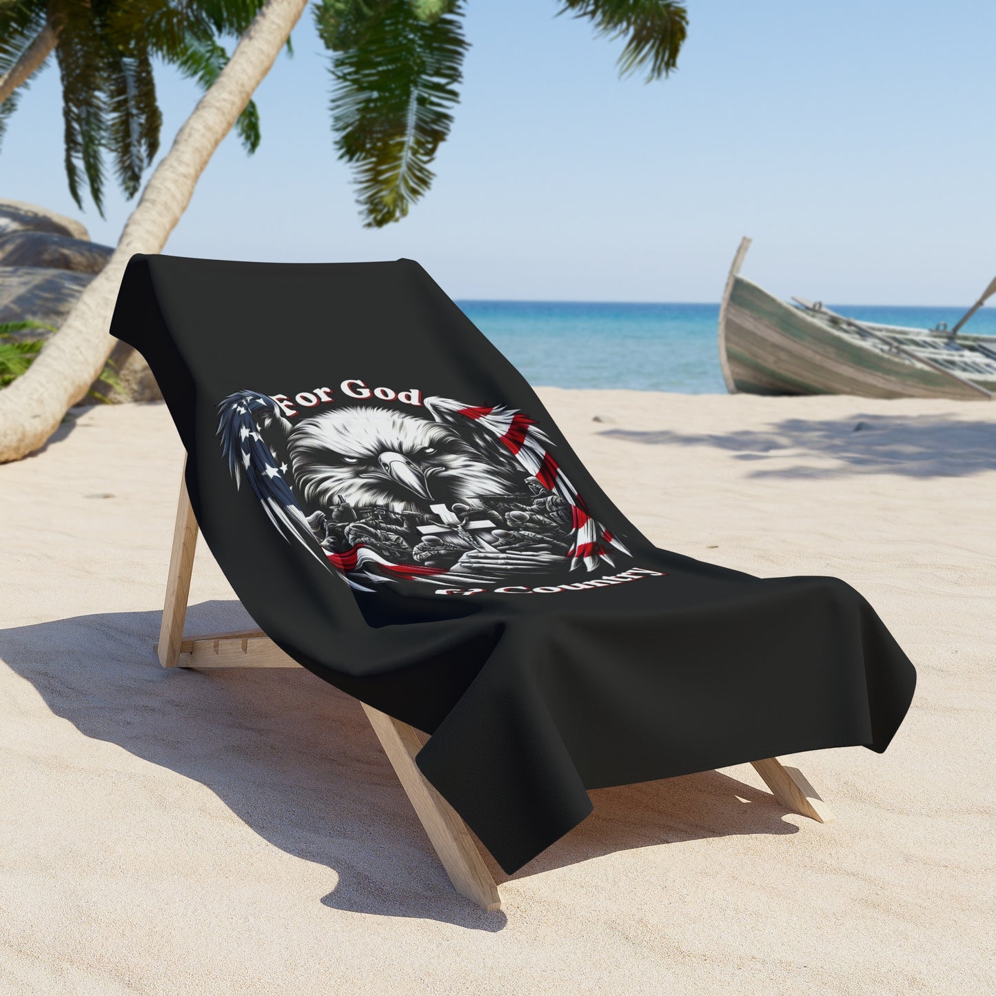 FOR GOD & COUNTRY:  X-tra Large Beach (36"x72") - FREE SHIPPING