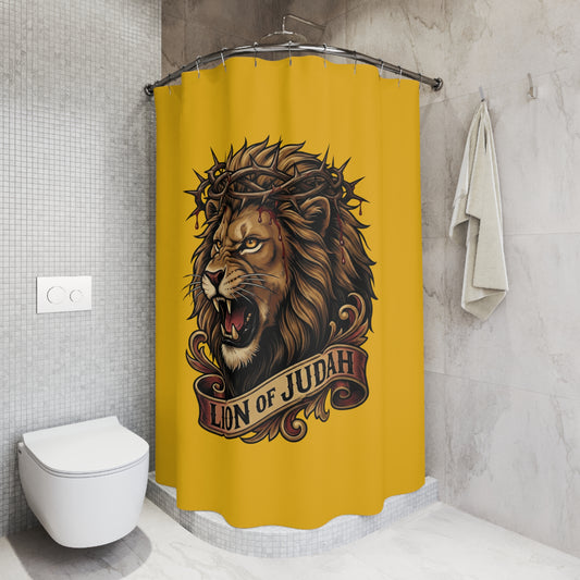 THE LION OF JUDAH:  100% Polyester Christian Shower Curtain - FREE SHIPPING